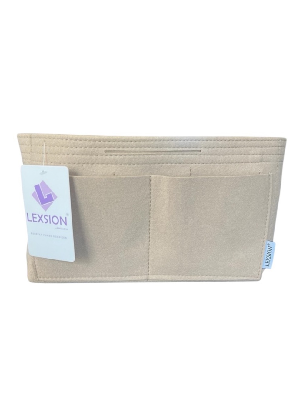 NWT Lexsion Felt Beige Purse Organizer in Slender Medium